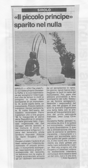 Pagine di memoria 3 - Il Piccolo Principe …volato via!